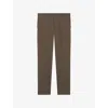 The Kooples Mens Light Brown Striped Straight-leg Wool Trousers In Brown
