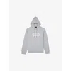 The Kooples Mens  Relaxed-fit Brand-embroidered Cotton-jersey Hoody In Light Grey Melange