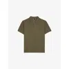The Kooples Mens Kaki Logo-embroidered Short-sleeve Cotton Polo In Green