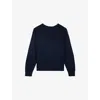 The Kooples Mens Navy Boat-neck Long-sleeves Cotton-wool Blend Jumper Xs In Blue