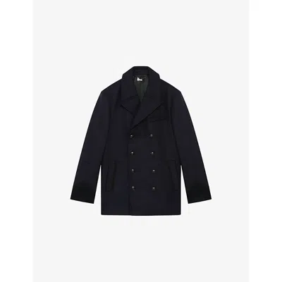 The Kooples Mens Navy Coat In Black