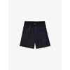 The Kooples Mens Navy Feather-jacquard Elasticated-waist Woven Shorts In Navy