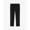 The Kooples Mens Navy Straight-leg Wool-blend Trousers In Black