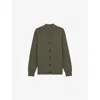 The Kooples Mens V-neck Long-sleeve Cashmere-blend Cardigan Olive Kaki In Olive Kaki