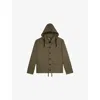 The Kooples Mens Kaki Patch-pocket Regular-fit Hooded Cotton Jacket In Green