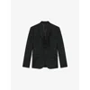 The Kooples Mens Pearl Grey Pinstriped Single-breasted Wool-blend Blazer In Gray