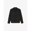 The Kooples Mens Black White Plaid Long-sleeve Checked Woven Shirt Xl In Black