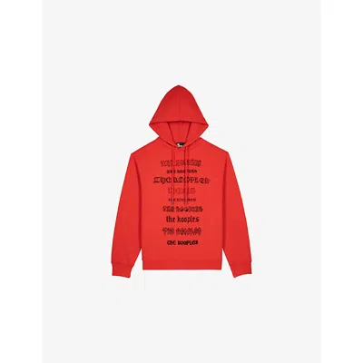 The Kooples Mens Graphic-print Cotton Hoody Red