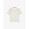 The Kooples Mens White / Black Regular-fit Short-sleeve Checked Shirt In Neutral