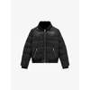 The Kooples Mens Black Shearling-collar Padded Shell Jacket Xl In Black
