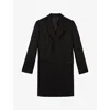 The Kooples Wool Single-breasted Overcoat In Black