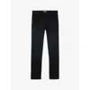 The Kooples Mens Black Washed Slim-fit Straight-leg Stretch-denim Jeans In Black Washed