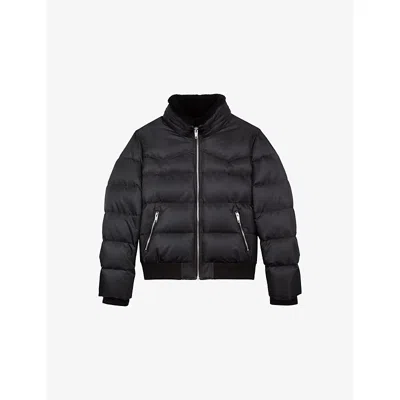 The Kooples Mens Stone Padded High-collar Down Jacket Xl In Black