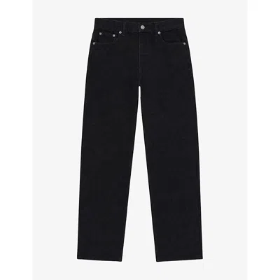 The Kooples Mens Straight-leg Slim-fit Stretch-denim Jeans Black