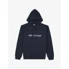The Kooples Mens  Brand-print Kangaroo-pocket Cotton-jersey Hoody In Black