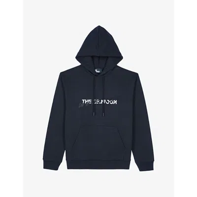 The Kooples Mens  Brand-print Kangaroo-pocket Cotton-jersey Hoody In Black
