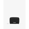 The Kooples Mens Black Branded Leather And Canvas Wallet In Black