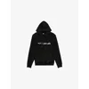 The Kooples Mens Branded-print Cotton-jersey Hoody Black Washed In Black Washed