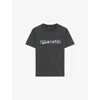 The Kooples Mens Black Branded-print Short-sleeved Cotton-jersey T-shirt In Black