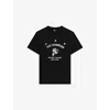 The Kooples Mens Black Branded-print Short-sleeved Cotton-jersey T-shirt Xl In Black