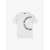The Kooples Mens Light Grey Branded-print Short-sleeved Cotton-jersey T-shirt Xs In Gray