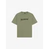 The Kooples Mens Kaki Branded-print Short-sleeved Cotton-jersey T-shirt In Green