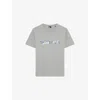 The Kooples Mens Grey Melange Branded-print Short-sleeved Cotton-jersey T-shirt In Multi