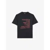 The Kooples Mens Branded Short-sleeved Cotton-jersey T-shirt Black Washed In Black Washed