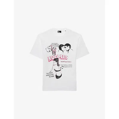 The Kooples Mens White Branded Short-sleeved Cotton-jersey T-shirt
