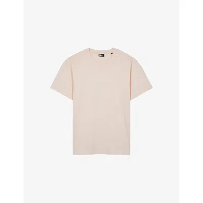 The Kooples Mens Peach Pink Branded Short-sleeved Cotton-jersey T-shirt Xl
