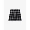 The Kooples Mens Check-print Relaxed-fit Cotton Shorts Black Grey White In Black Grey White