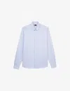 The Kooples Mens Light Blue Classic-fit Spread-collar Cotton-poplin Shirt In Blue
