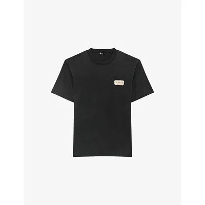 The Kooples Mens Black Washed Concert Ticket-print Regular-fit Cotton-jersey T-shirt