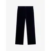 The Kooples Mens Navy Corduroy-textured Wide-leg Stretch-cotton Trousers In Blue