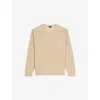 The Kooples Mens Ecru Crewneck Regular-fit Linen And Wool-blend Jumper Xl