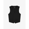 The Kooples Mens Bla01 Darted-front Slim-fit Wool Waistcoat In Black
