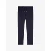 The Kooples Mens Navy Drawstring Tapered-leg Wool Trousers In Blue