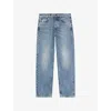 The Kooples Mens Baby Blue Faded Straight-leg Jeans In Blue