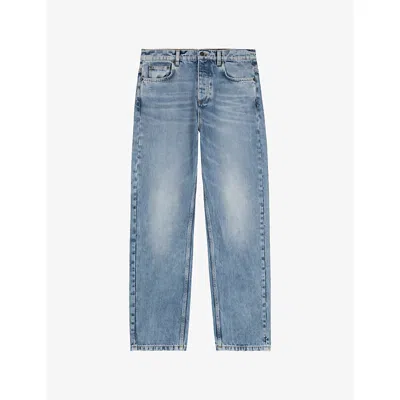 The Kooples Mens Baby Blue Faded Straight-leg Jeans