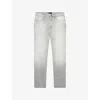 The Kooples Mens Grey Faded-wash Straight-leg Jeans In Gray