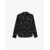 The Kooples Printed Long Sleeve Button Front Shirt In Black White
