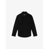 The Kooples Mens Black Flap-pocket Regular-fit Wool-blend Overshirt In Black