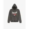 The Kooples Mens Used Kaki Graphic-print Cotton Sweatshirt In Black