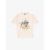 The Kooples Mens Ecru Graphic-print Relaxed-fit Cotton T-shirt In Ecru
