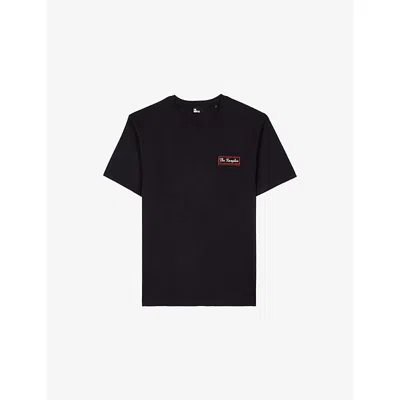 The Kooples Mens  Graphic-print Short-sleeve Cotton T-shirt In Black