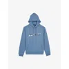 THE KOOPLES MENS GRAPHIC-TEXT DRAWSTRING-HOOD COTTON-JERSEY HOODY STONE BLUE