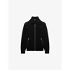 The Kooples Mens Black High-neck Zip-up Cotton-blend Cardigan In Black