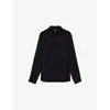 The Kooples Mens Jacquard-pattern Straight-cut Woven Shirt Black In Black