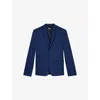 The Kooples Mens Navy Lapel-collar Slim-fit Stretch Wool-blend Blazer