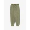 The Kooples Mens Kaki Logo-embroidered Drawstring-waist Cotton Jogging Bottoms